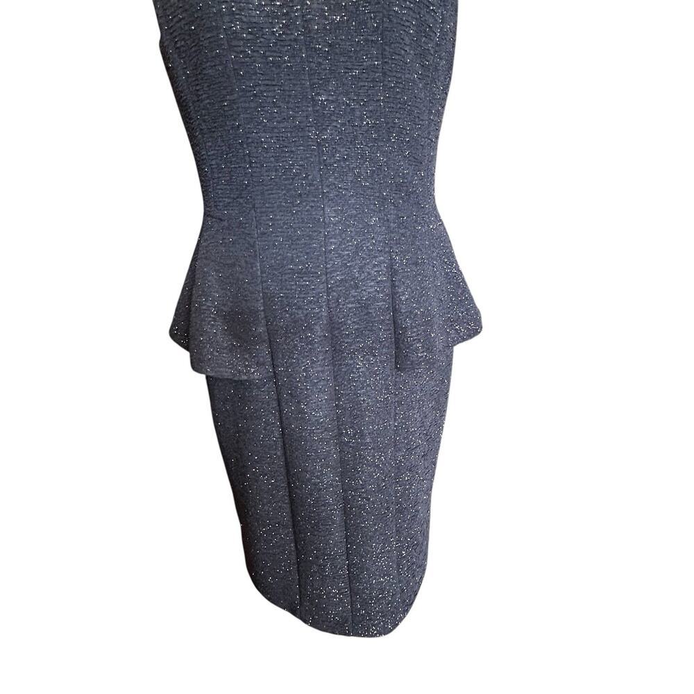 Eliza J. Women’s Sleeveless Sheath Black Dress Silver Glitter Embellished Sz. 8 - Picture 5 of 16